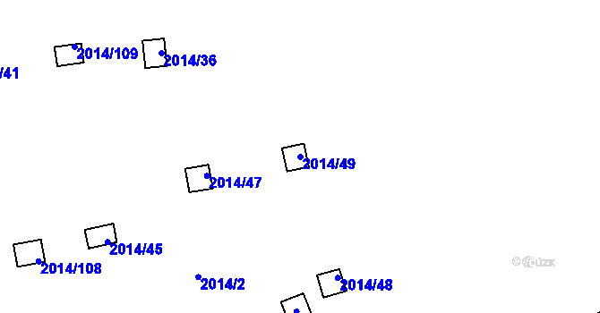 Parcela st. 2014/49 v KÚ Skvrňany, Katastrální mapa