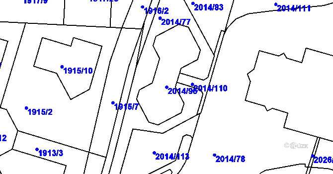 Parcela st. 2014/96 v KÚ Skvrňany, Katastrální mapa