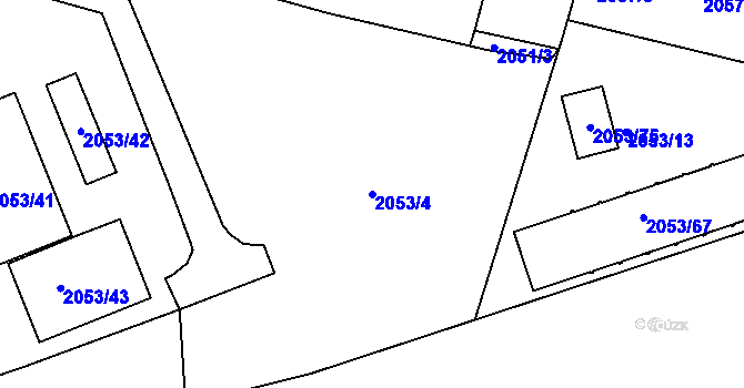 Parcela st. 2053/4 v KÚ Skvrňany, Katastrální mapa