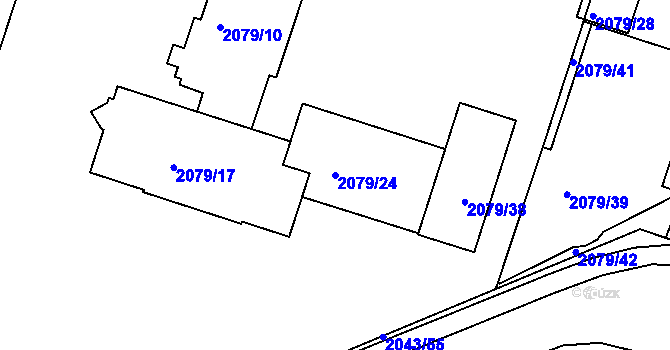 Parcela st. 2079/24 v KÚ Skvrňany, Katastrální mapa