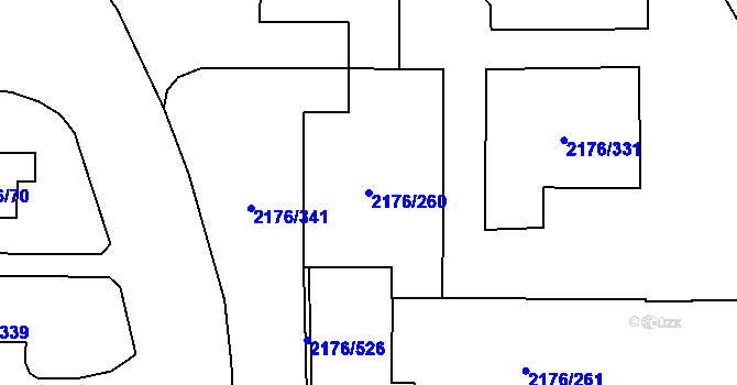 Parcela st. 2176/260 v KÚ Skvrňany, Katastrální mapa