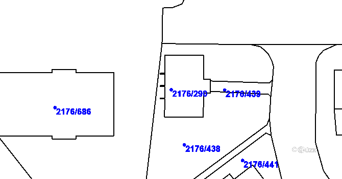 Parcela st. 2176/290 v KÚ Skvrňany, Katastrální mapa