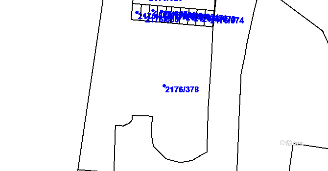 Parcela st. 2176/378 v KÚ Skvrňany, Katastrální mapa