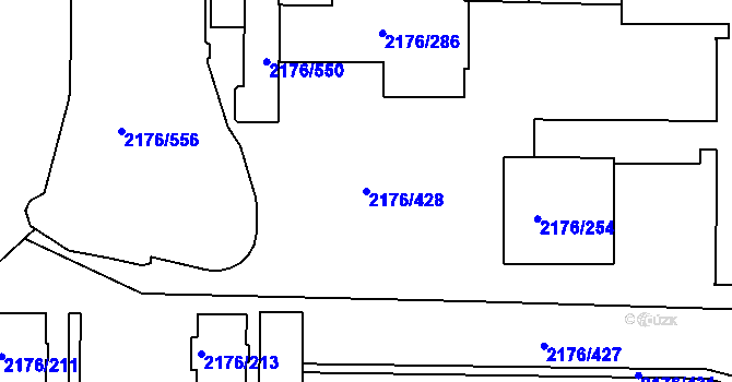 Parcela st. 2176/428 v KÚ Skvrňany, Katastrální mapa