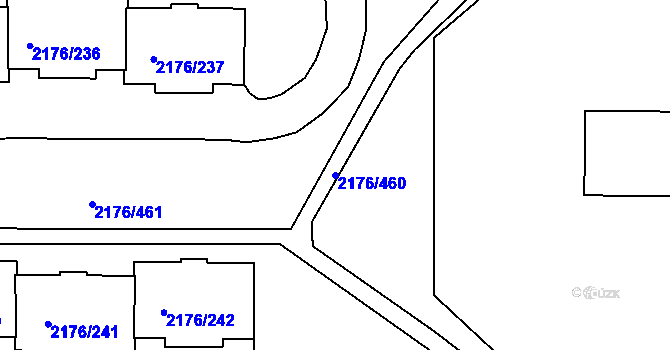 Parcela st. 2176/460 v KÚ Skvrňany, Katastrální mapa