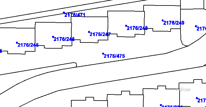 Parcela st. 2176/475 v KÚ Skvrňany, Katastrální mapa