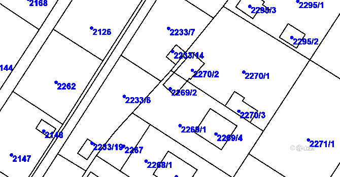 Parcela st. 2269/2 v KÚ Skvrňany, Katastrální mapa