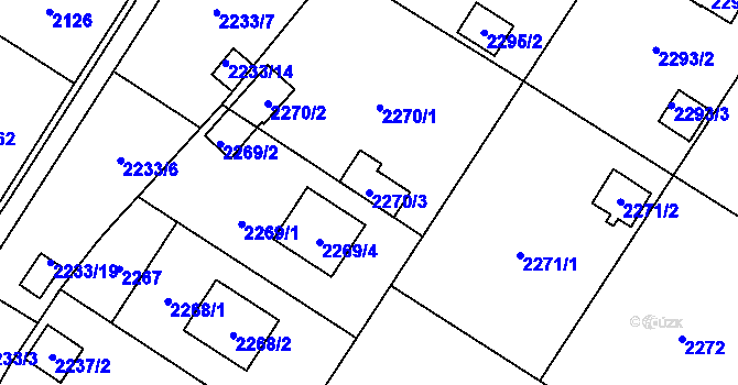 Parcela st. 2270/3 v KÚ Skvrňany, Katastrální mapa