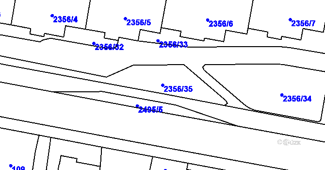 Parcela st. 2356/35 v KÚ Skvrňany, Katastrální mapa