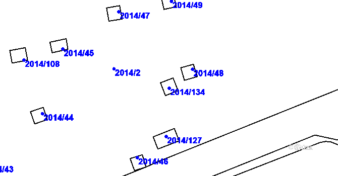 Parcela st. 2014/134 v KÚ Skvrňany, Katastrální mapa