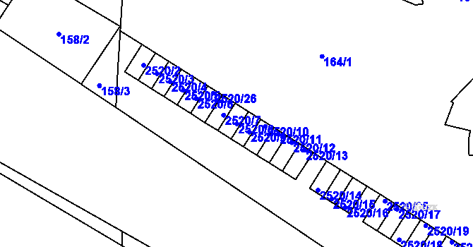 Parcela st. 2520/8 v KÚ Skvrňany, Katastrální mapa
