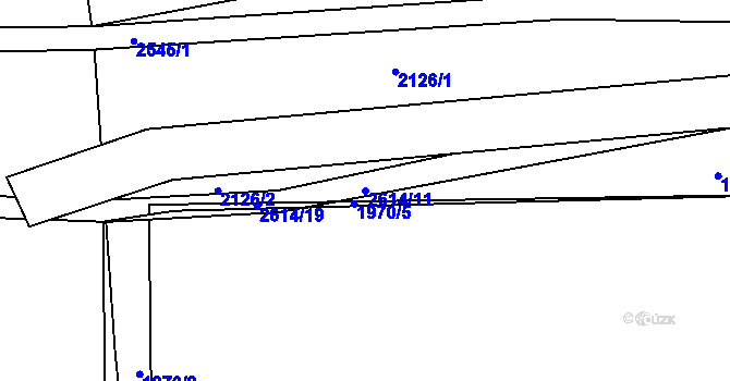 Parcela st. 2614/11 v KÚ Skvrňany, Katastrální mapa