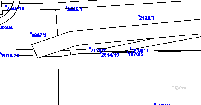 Parcela st. 2614/19 v KÚ Skvrňany, Katastrální mapa