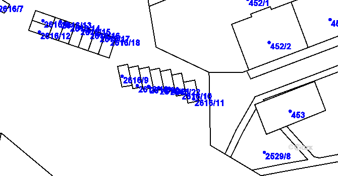 Parcela st. 2616/22 v KÚ Skvrňany, Katastrální mapa