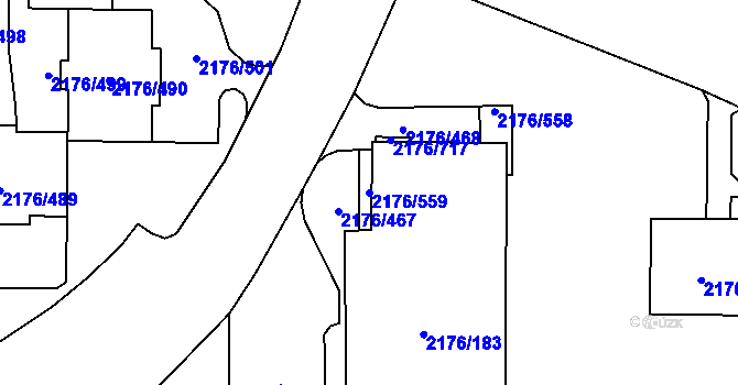Parcela st. 2176/559 v KÚ Skvrňany, Katastrální mapa
