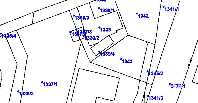 Parcela st. 1339/4 v KÚ Skvrňany, Katastrální mapa
