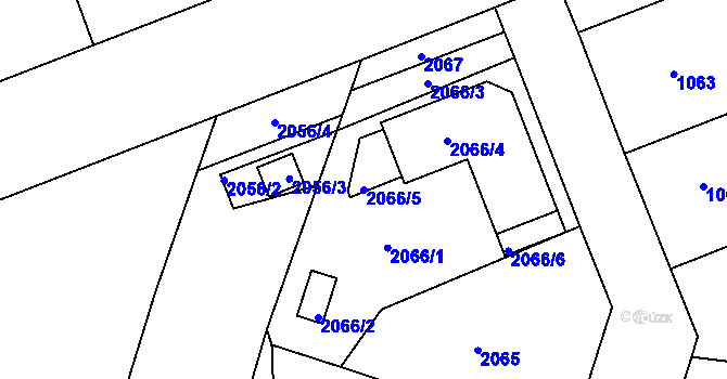 Parcela st. 2066/5 v KÚ Skvrňany, Katastrální mapa