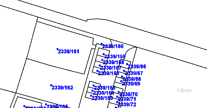 Parcela st. 2339/159 v KÚ Skvrňany, Katastrální mapa