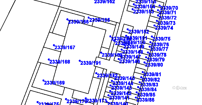 Parcela st. 2339/163 v KÚ Skvrňany, Katastrální mapa