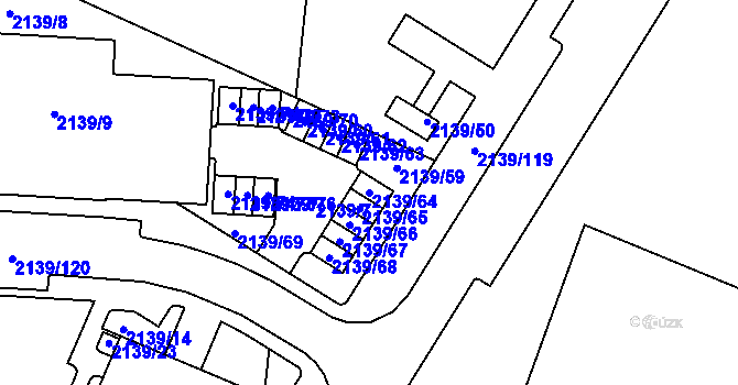Parcela st. 2139/64 v KÚ Skvrňany, Katastrální mapa