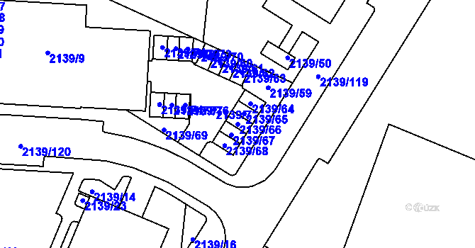 Parcela st. 2139/66 v KÚ Skvrňany, Katastrální mapa