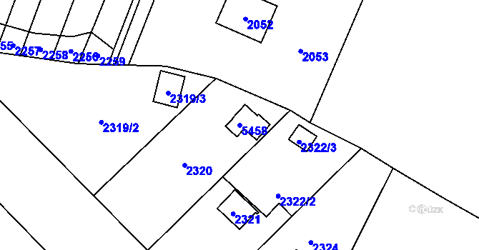 Parcela st. 5458 v KÚ Skvrňany, Katastrální mapa