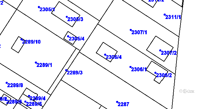 Parcela st. 2306/4 v KÚ Skvrňany, Katastrální mapa