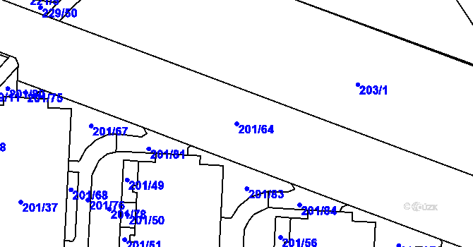 Parcela st. 201/64 v KÚ Lobzy, Katastrální mapa