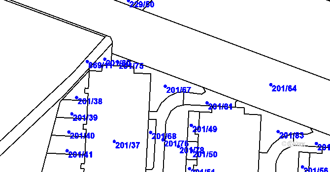 Parcela st. 201/67 v KÚ Lobzy, Katastrální mapa