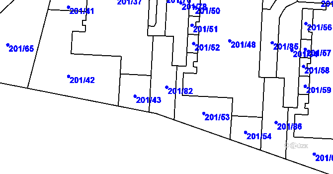 Parcela st. 201/82 v KÚ Lobzy, Katastrální mapa