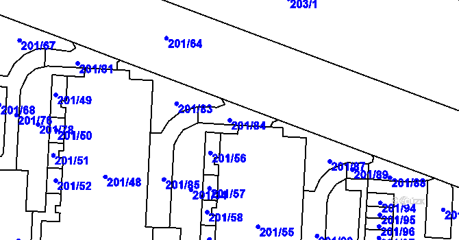 Parcela st. 201/84 v KÚ Lobzy, Katastrální mapa