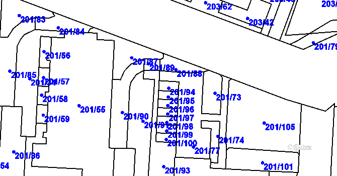 Parcela st. 201/94 v KÚ Lobzy, Katastrální mapa