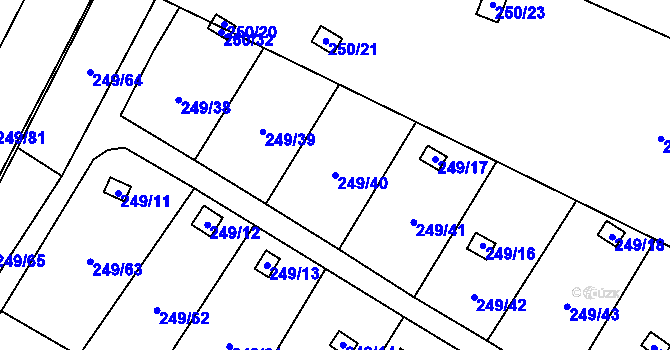 Parcela st. 249/40 v KÚ Lobzy, Katastrální mapa