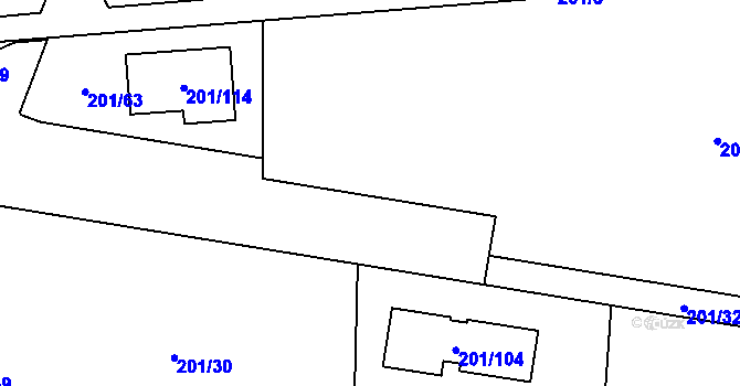 Parcela st. 201/110 v KÚ Lobzy, Katastrální mapa