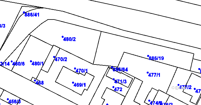 Parcela st. 481/3 v KÚ Lobzy, Katastrální mapa