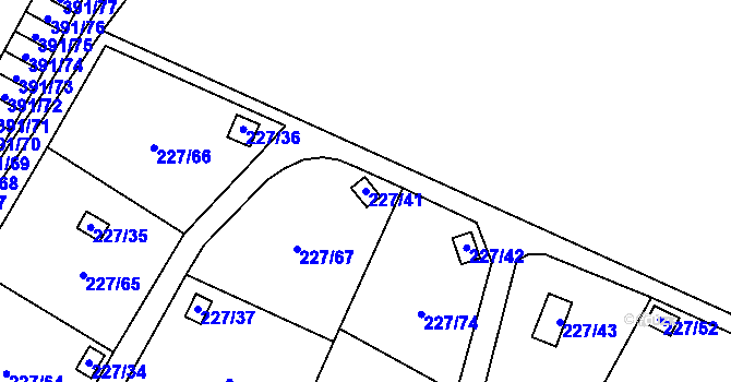 Parcela st. 227/41 v KÚ Lobzy, Katastrální mapa