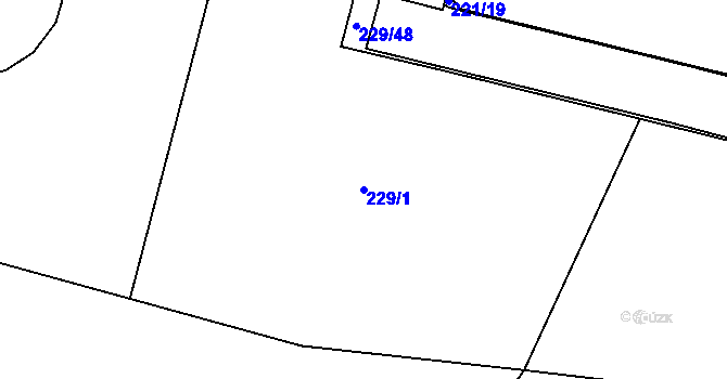 Parcela st. 229/1 v KÚ Lobzy, Katastrální mapa