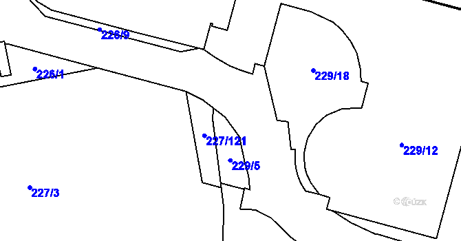 Parcela st. 229/6 v KÚ Lobzy, Katastrální mapa