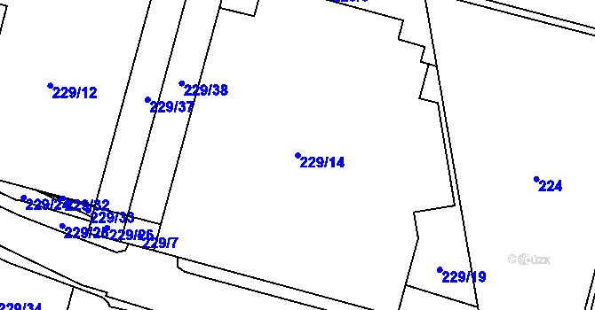 Parcela st. 229/14 v KÚ Lobzy, Katastrální mapa