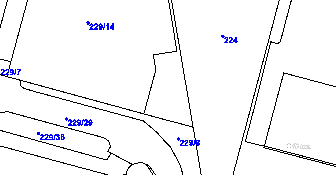 Parcela st. 229/19 v KÚ Lobzy, Katastrální mapa