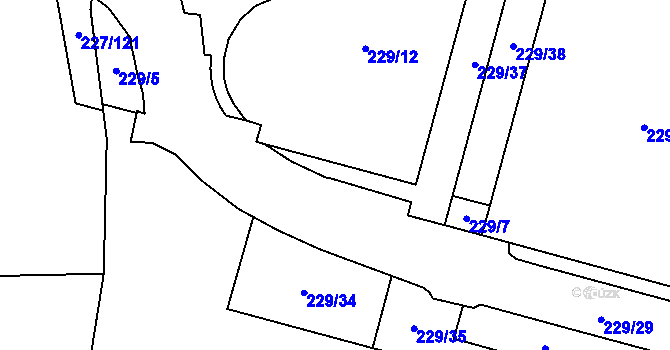 Parcela st. 229/24 v KÚ Lobzy, Katastrální mapa