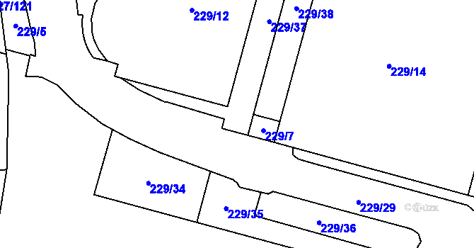 Parcela st. 229/26 v KÚ Lobzy, Katastrální mapa