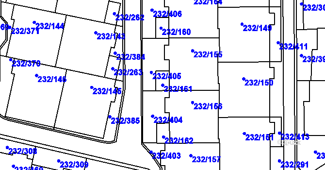Parcela st. 232/161 v KÚ Lobzy, Katastrální mapa