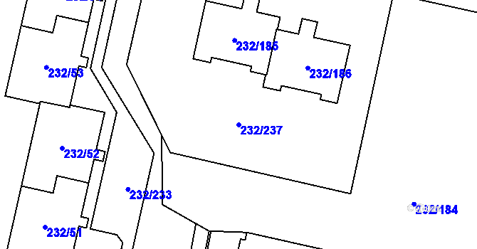 Parcela st. 232/237 v KÚ Lobzy, Katastrální mapa