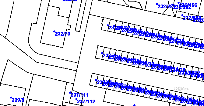 Parcela st. 237/7 v KÚ Lobzy, Katastrální mapa