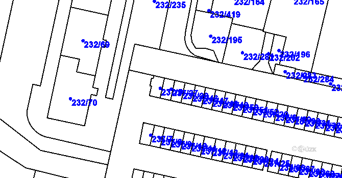 Parcela st. 237/27 v KÚ Lobzy, Katastrální mapa