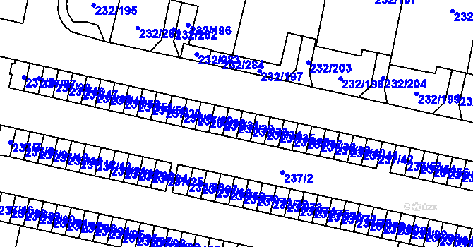 Parcela st. 237/32 v KÚ Lobzy, Katastrální mapa