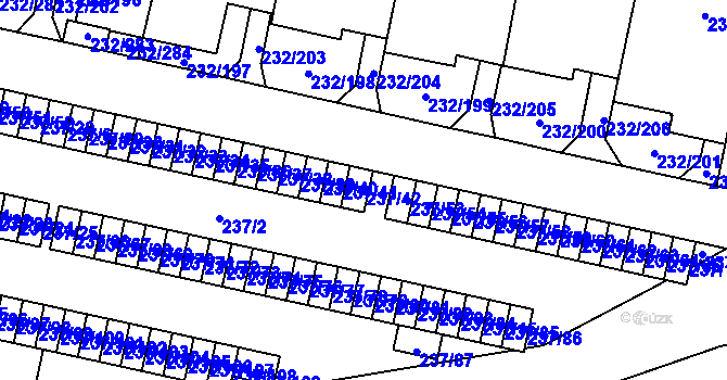 Parcela st. 237/42 v KÚ Lobzy, Katastrální mapa