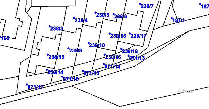 Parcela st. 238/16 v KÚ Lobzy, Katastrální mapa