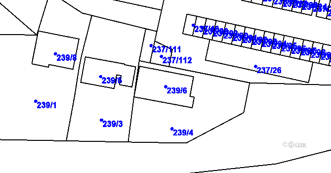 Parcela st. 239/6 v KÚ Lobzy, Katastrální mapa